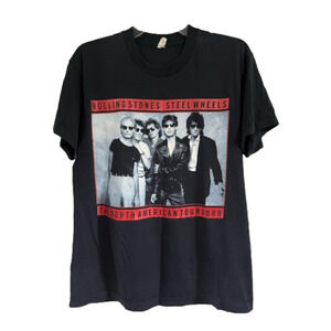 VINTAGE Rolling Stones Steel Wheels North American Tour 1989 Concert Tee Size L